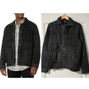 John Varvatos | Barton Patchwork Shirt Jacket In Black